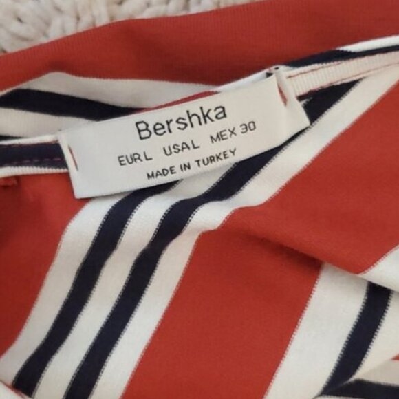 BERSHKA Europe Striped V neck Tie Waist Wide Leg Jumpsuit - Picture 15 of 16